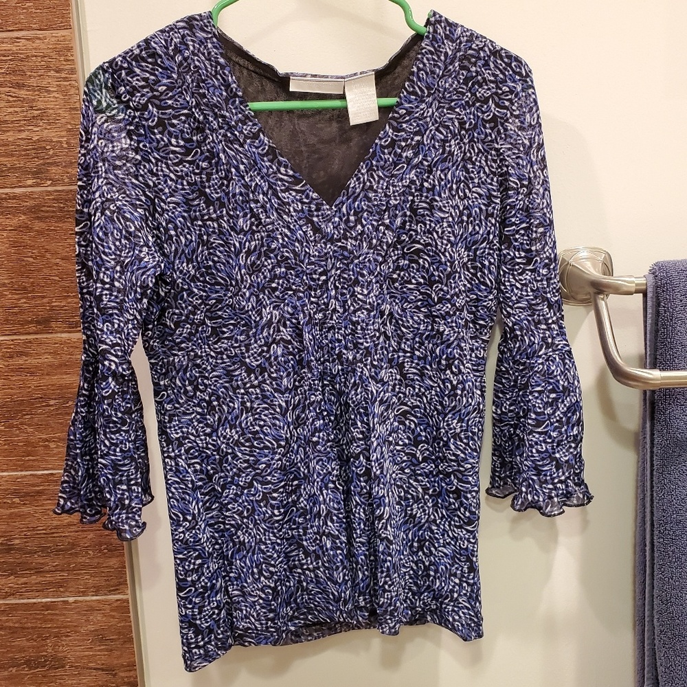 Blue Patterned Blouse - Picture 2 of 4